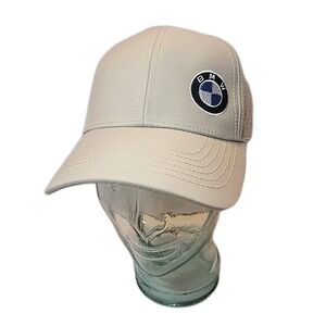 BMW Tan Baseball Cap Hat Embroidered Logo Adjustable Strap Vented Sides